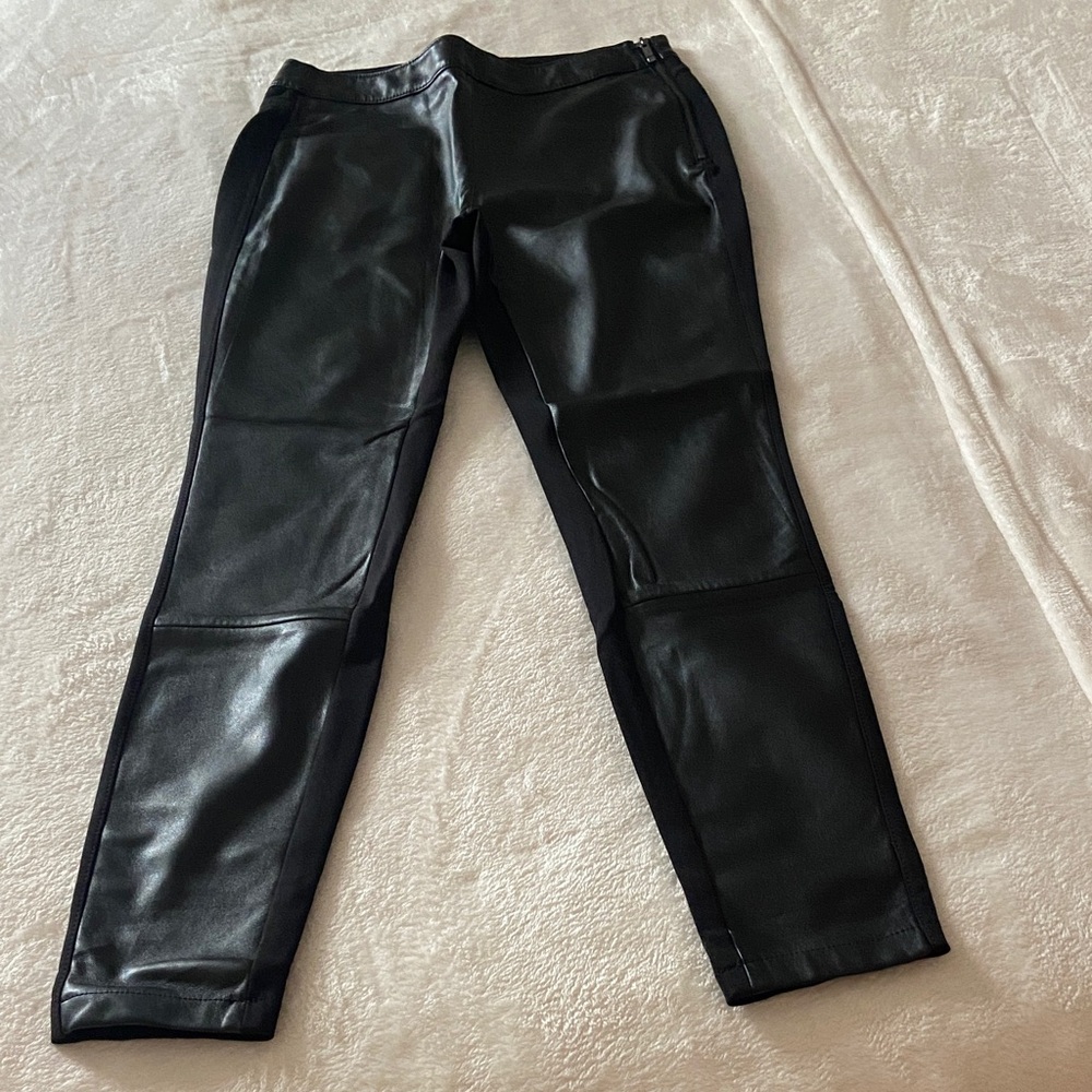 White House Black Market Black Leather Women's Pants